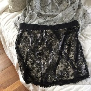 Stretchy Sequin black skirt
